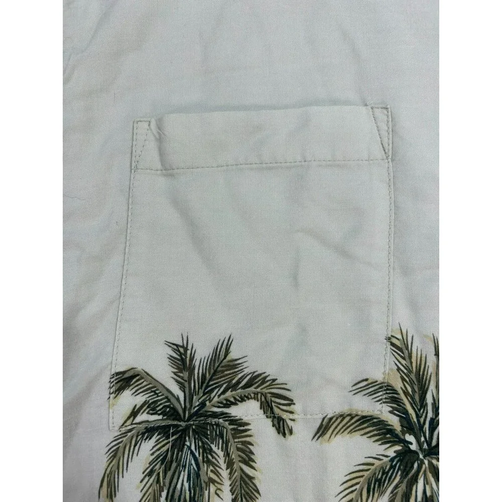 Big Dog Men's Hawaiian Shirt X-Large All Around Palm Tree Print Short Sleeve But - Picture 7 of 7
